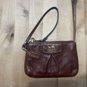 Coach Mahogany Leather Wristlet